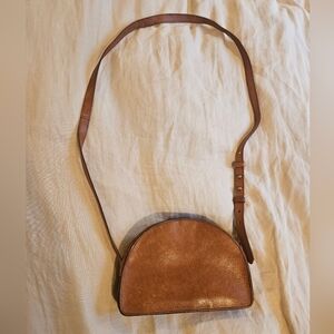 Madewell Brown Leather Half Moon Crossbody Bag